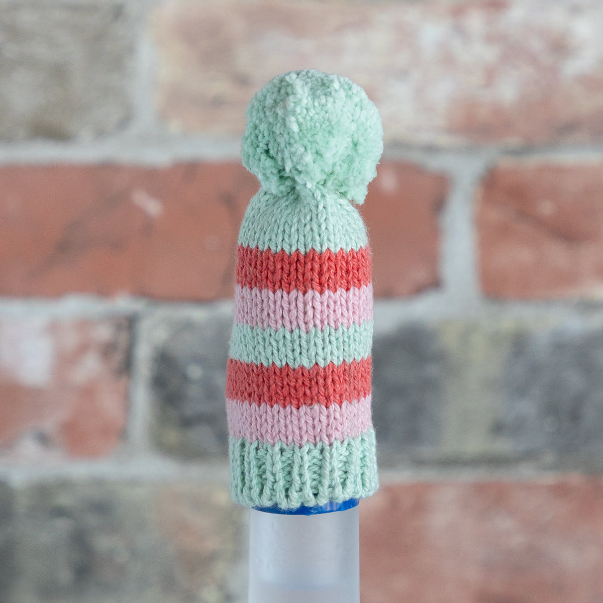 Pastel Cotton Knitted Hat Bottle Topper