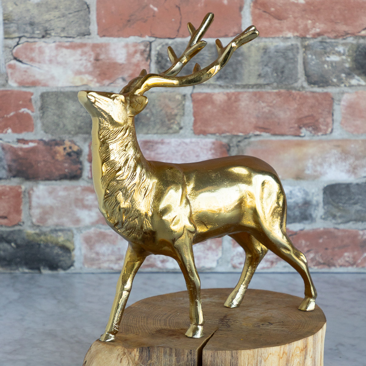 Gold Finish Cast Aluminum Deer