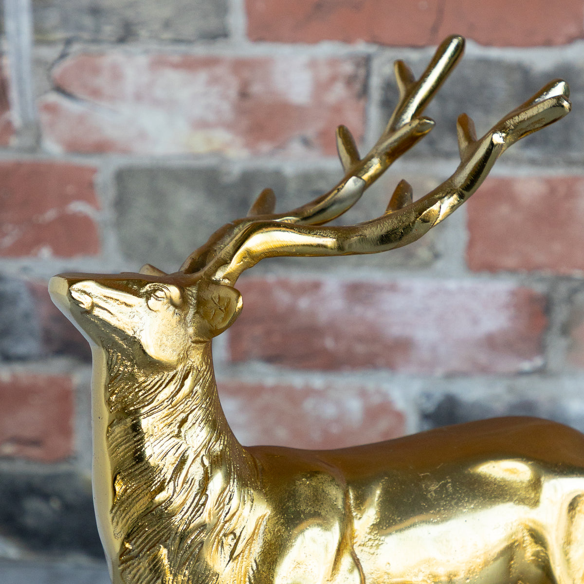 Gold Finish Cast Aluminum Deer