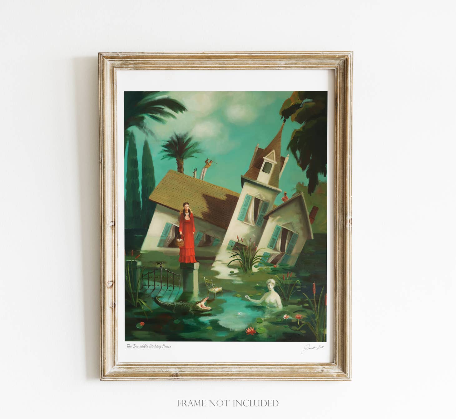 The Incredible Sinking House Small Art Print
