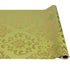 Roll of green floral patterned paper on a white background