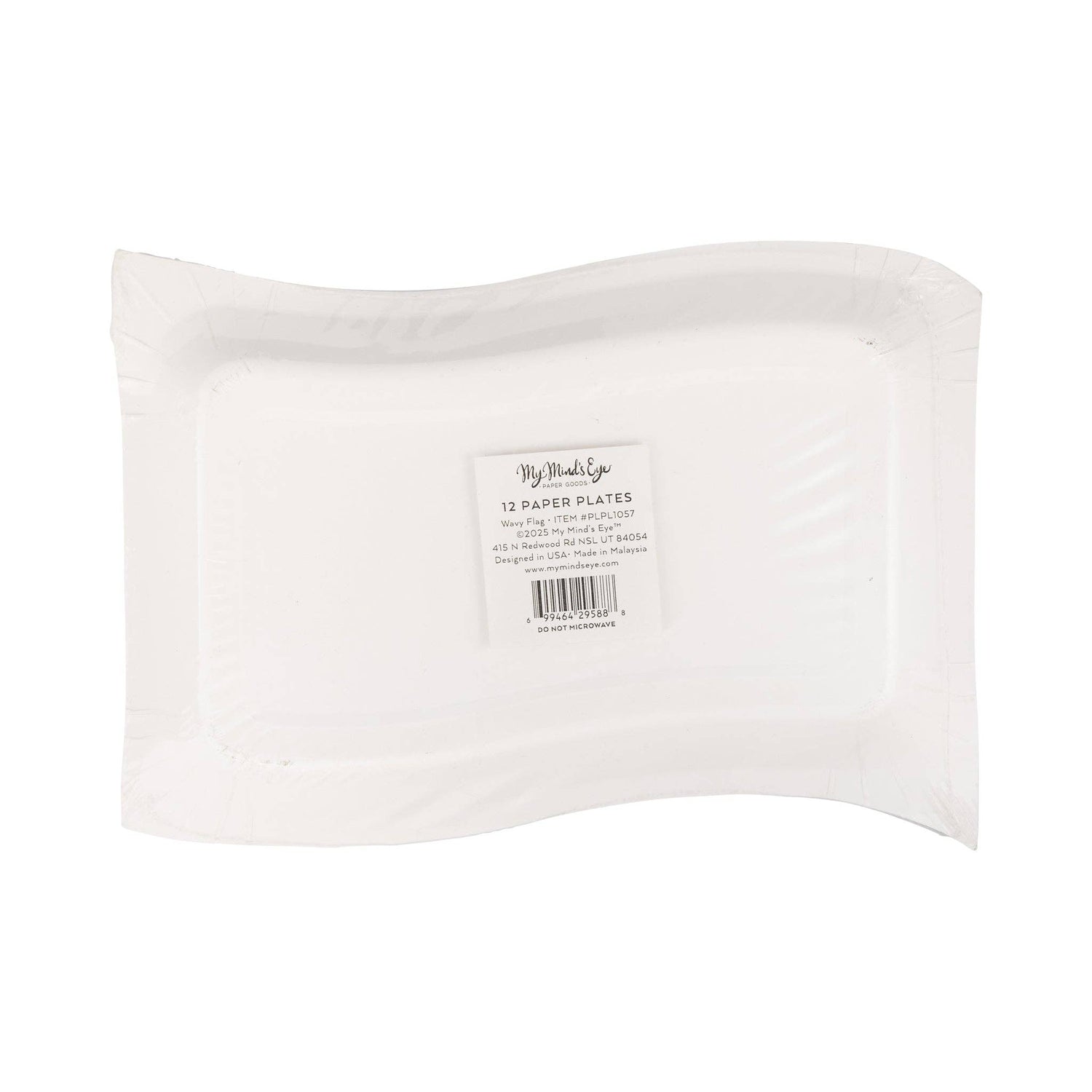 Wavy Flag Paper Plates with a label from My Mind&