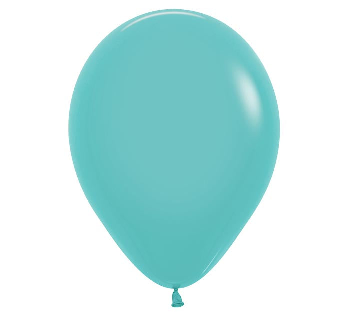 Turquoise balloon on a white background.