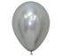 Eleven inch Silver balloon on a white background.