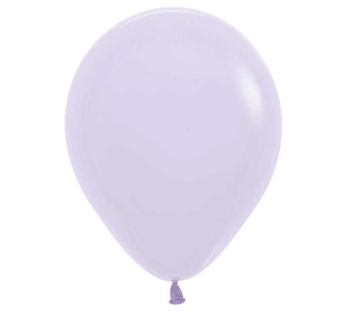 Single lavender balloon on a white background.