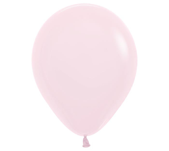 Eleven-inch Pastel Matte Pink balloon on a white background.