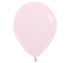 Eleven-inch Pastel Matte Pink balloon on a white background.
