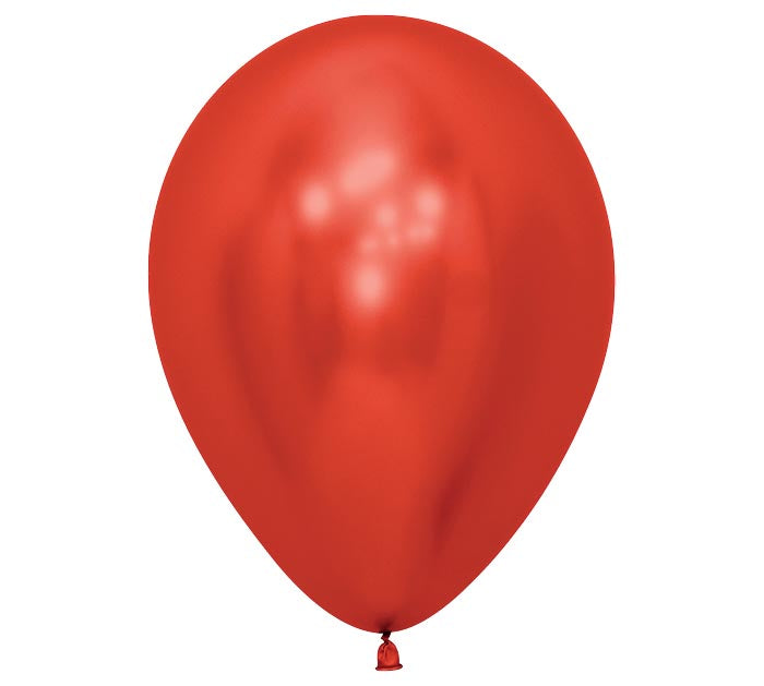 Eleven-inch reflex red balloon on a white background.