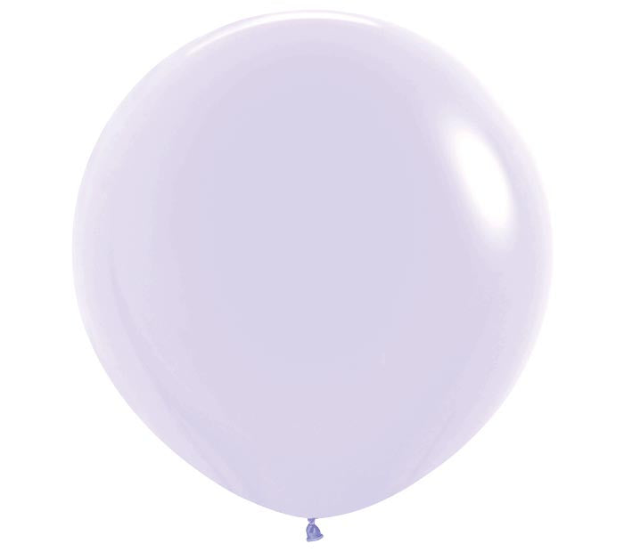 Single lavender balloon on a white background.