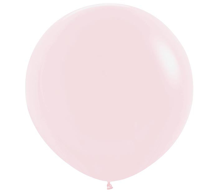 Three foot Pastel Matte Pink balloon on a white background.