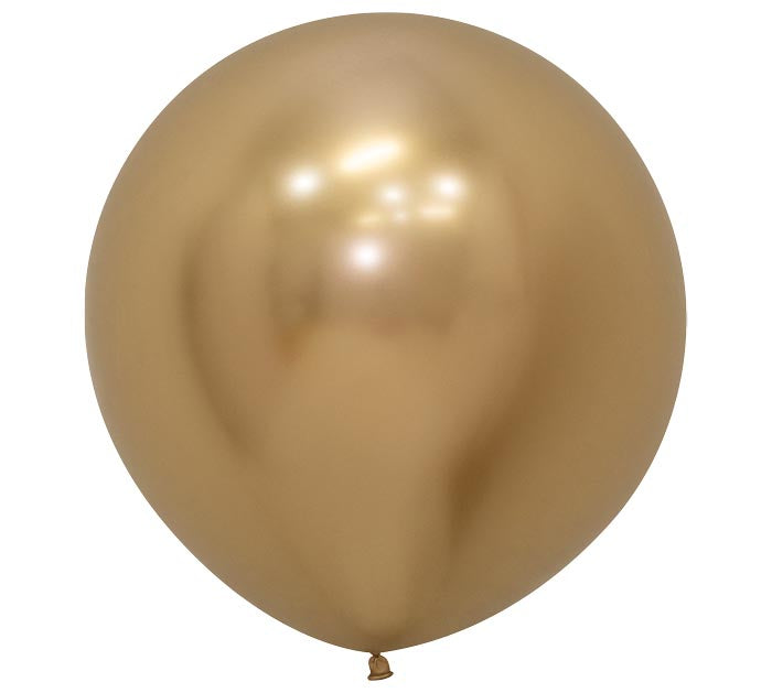 Twenty four inch Reflex Gold balloon on a white background.
