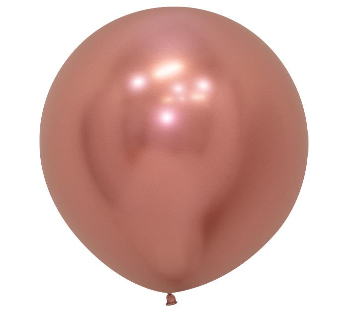 Twenty-four inch Reflex Rose Gold Balloon on a white background.