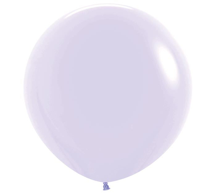 Single lavender balloon on a white background.