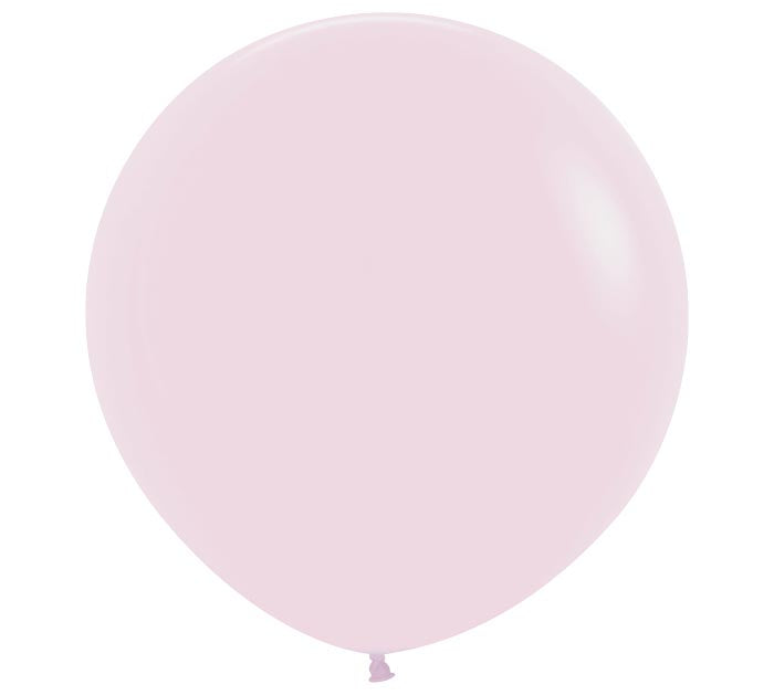 Twenty-four inch Pastel Matte Pink balloon on a white background.