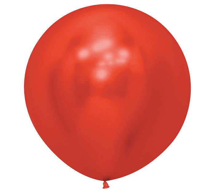 Twenty-four inch reflex red balloon on a white background.