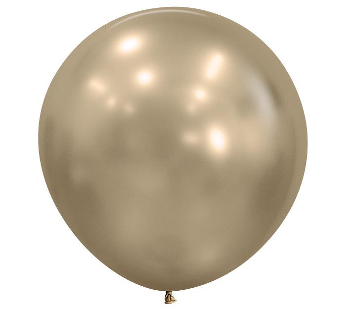 Twenty four inch Silk Gold Dust balloon on a white background.