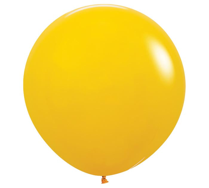 Five-inch Deluxe honey yellow balloon on a white background.