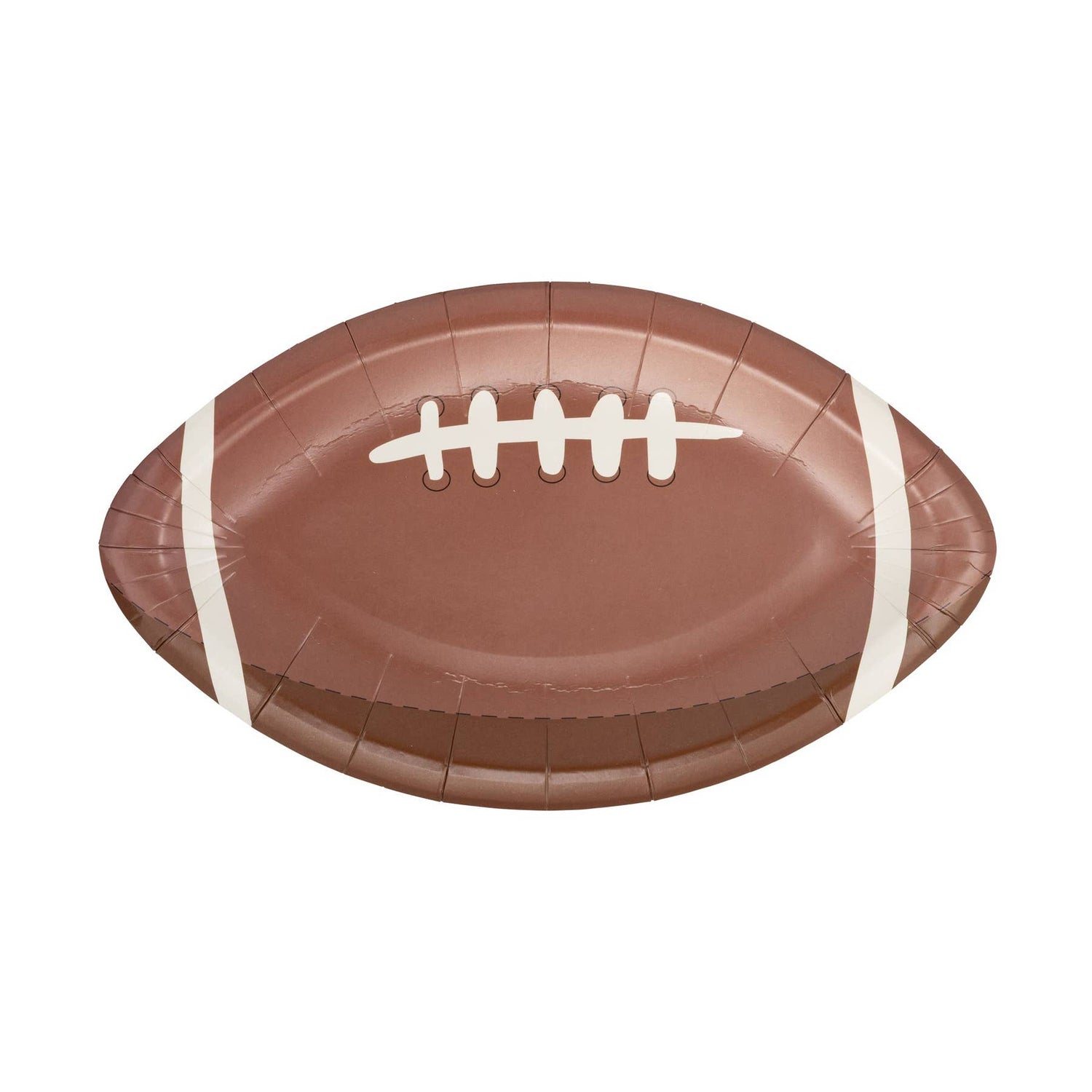 Football shaped paper plates.