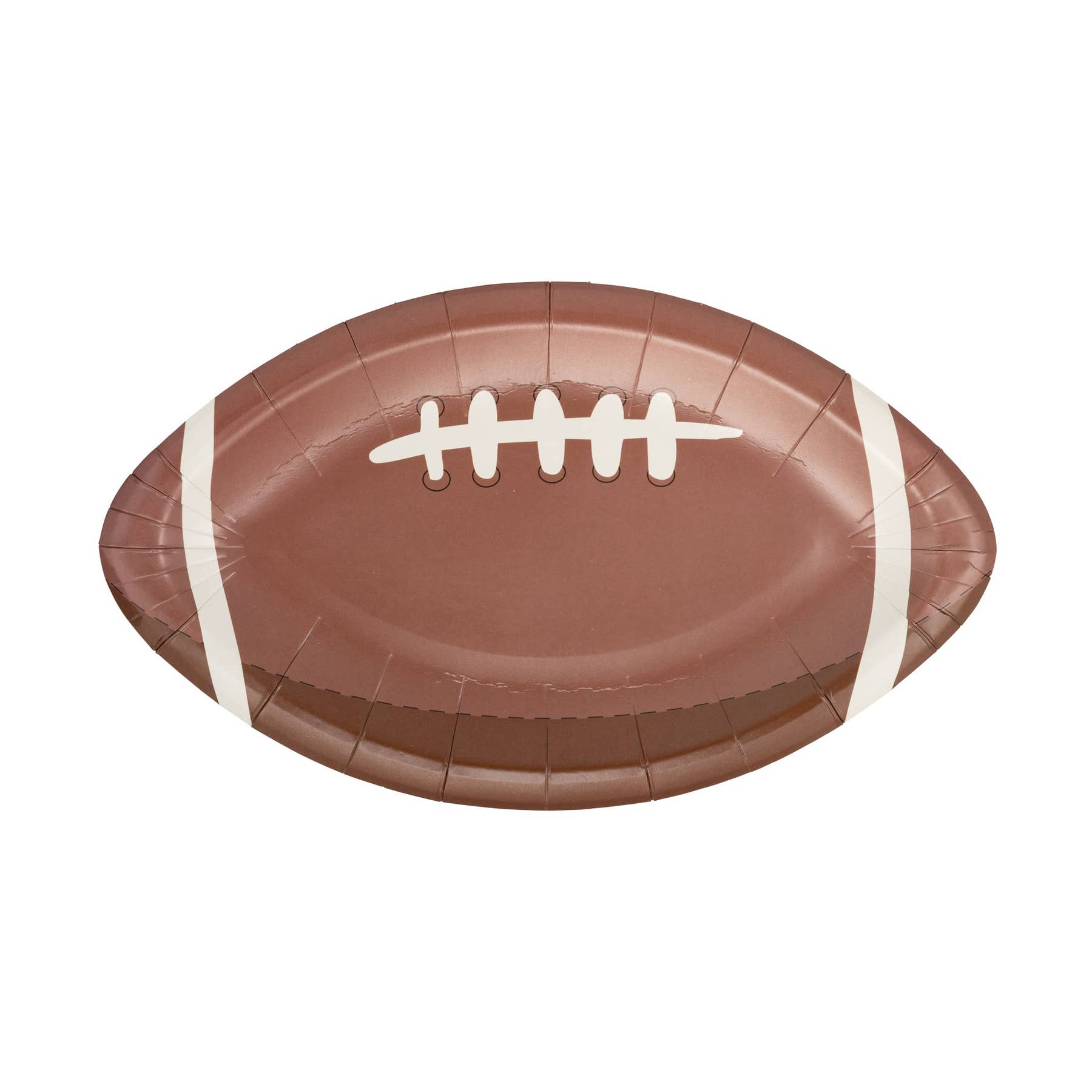 Football shaped paper plates.