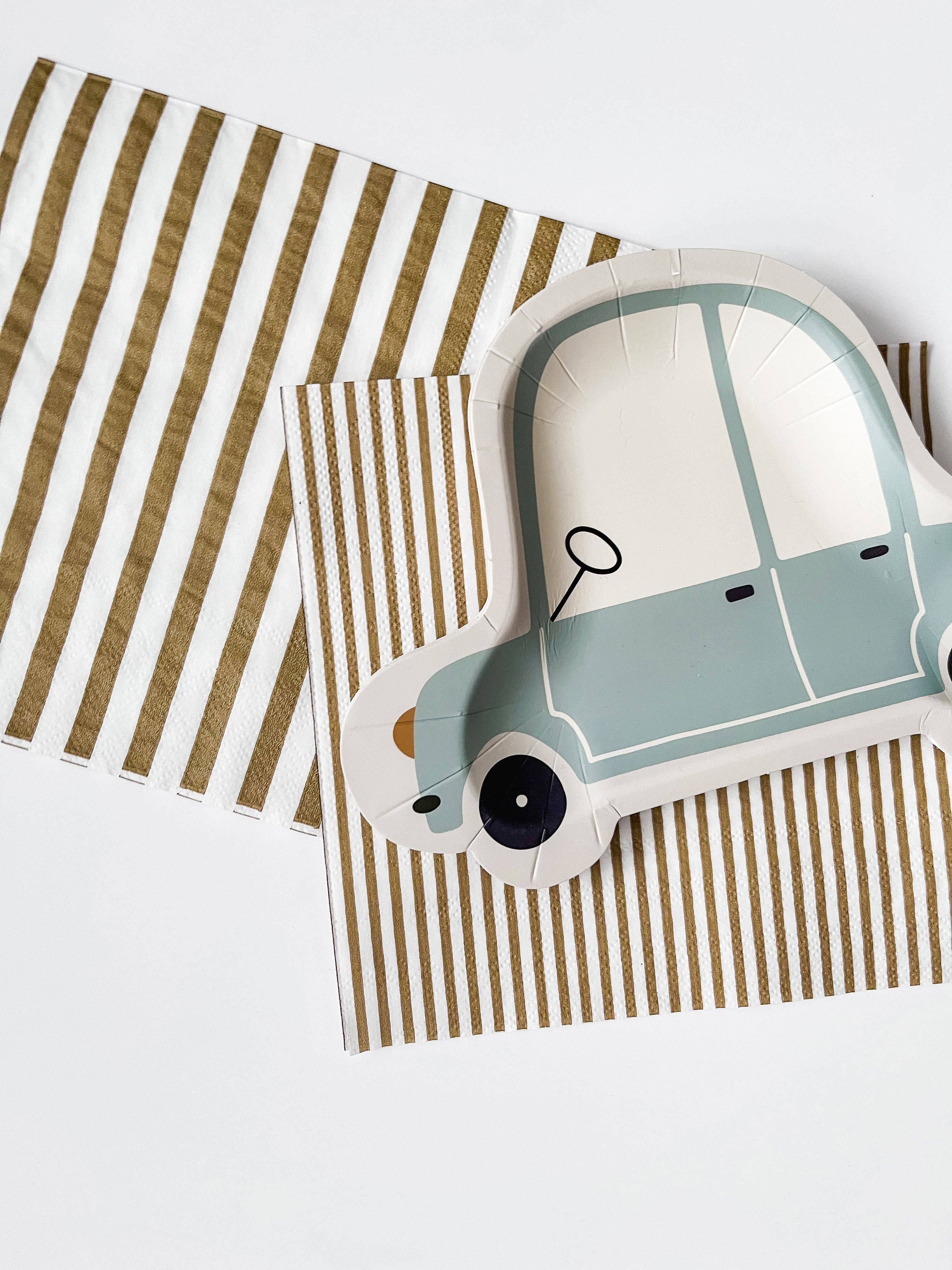 Classic Stripe Gold Matte Large Napkin