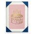 A pink letterpress card with an Archivist Gallery Gold Cake Set of 5 Cards, perfect for cake-lovers.
