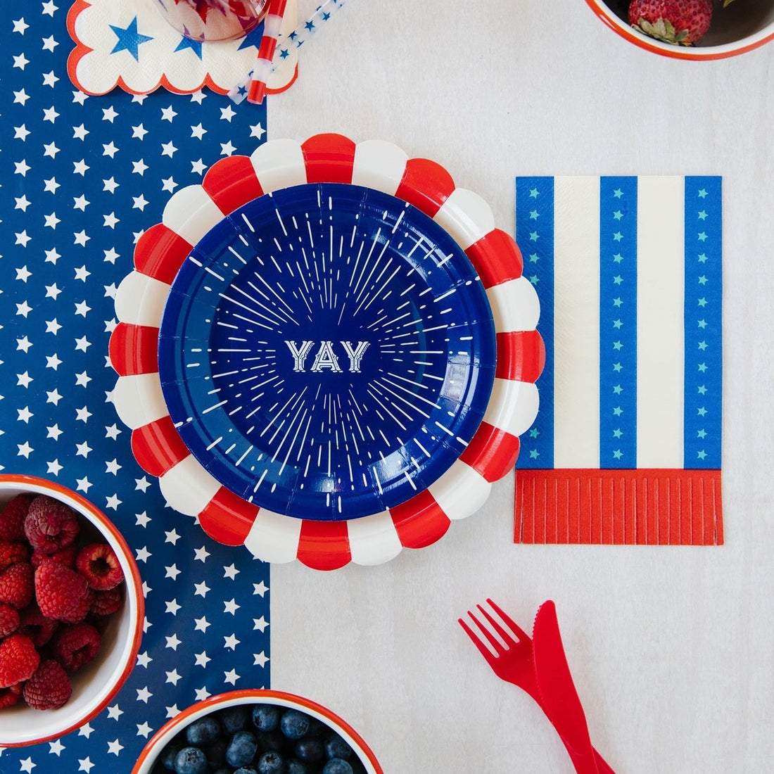 Red, white &amp; blue table setting