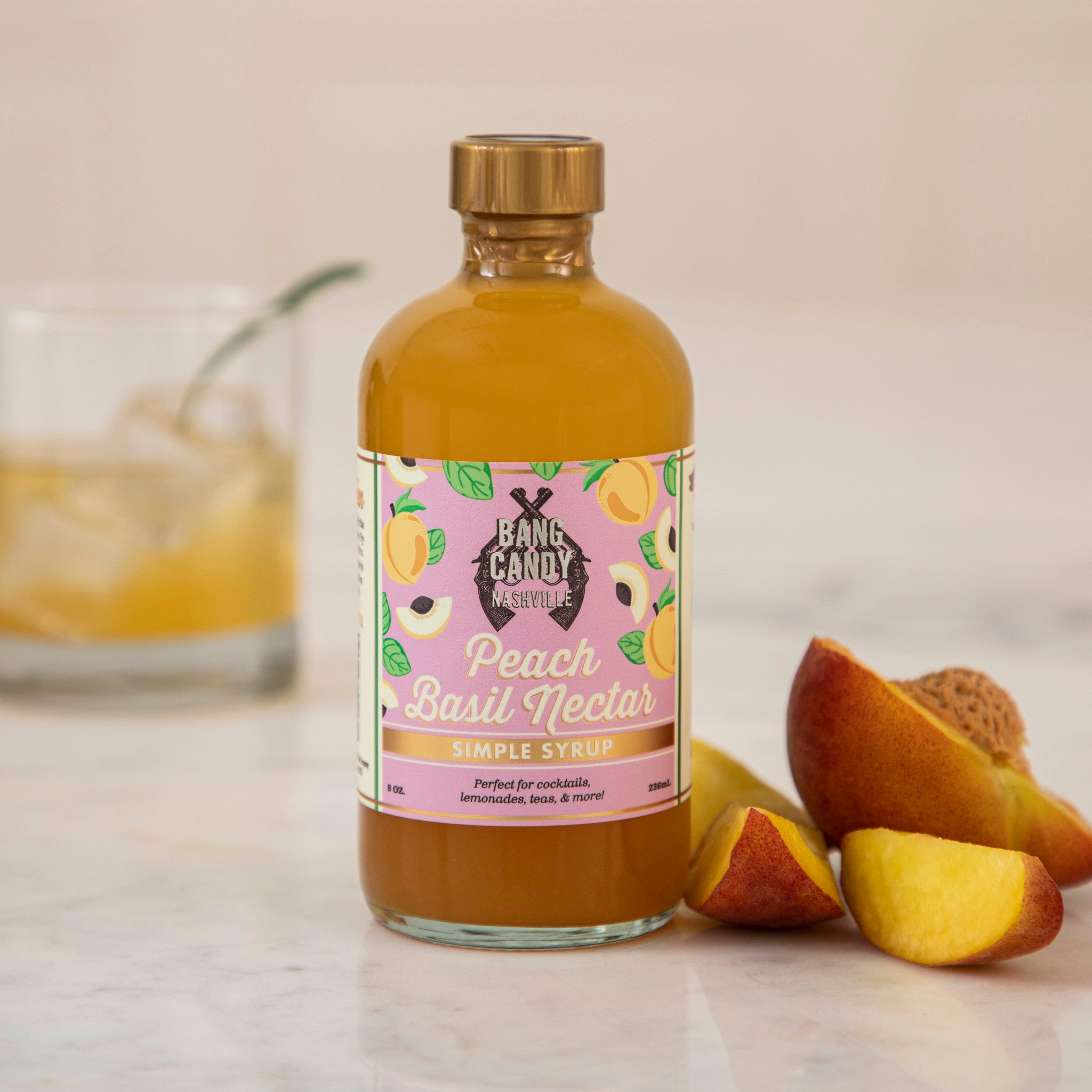 Peach Basil Nectar Syrup Hester Cook