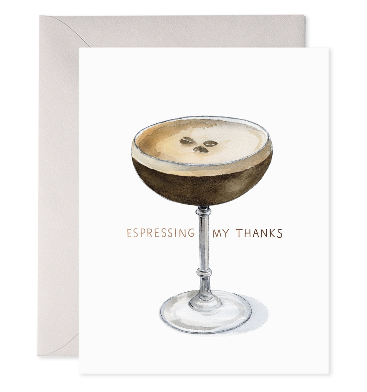 Cocktail glass with a creamy drink and text &