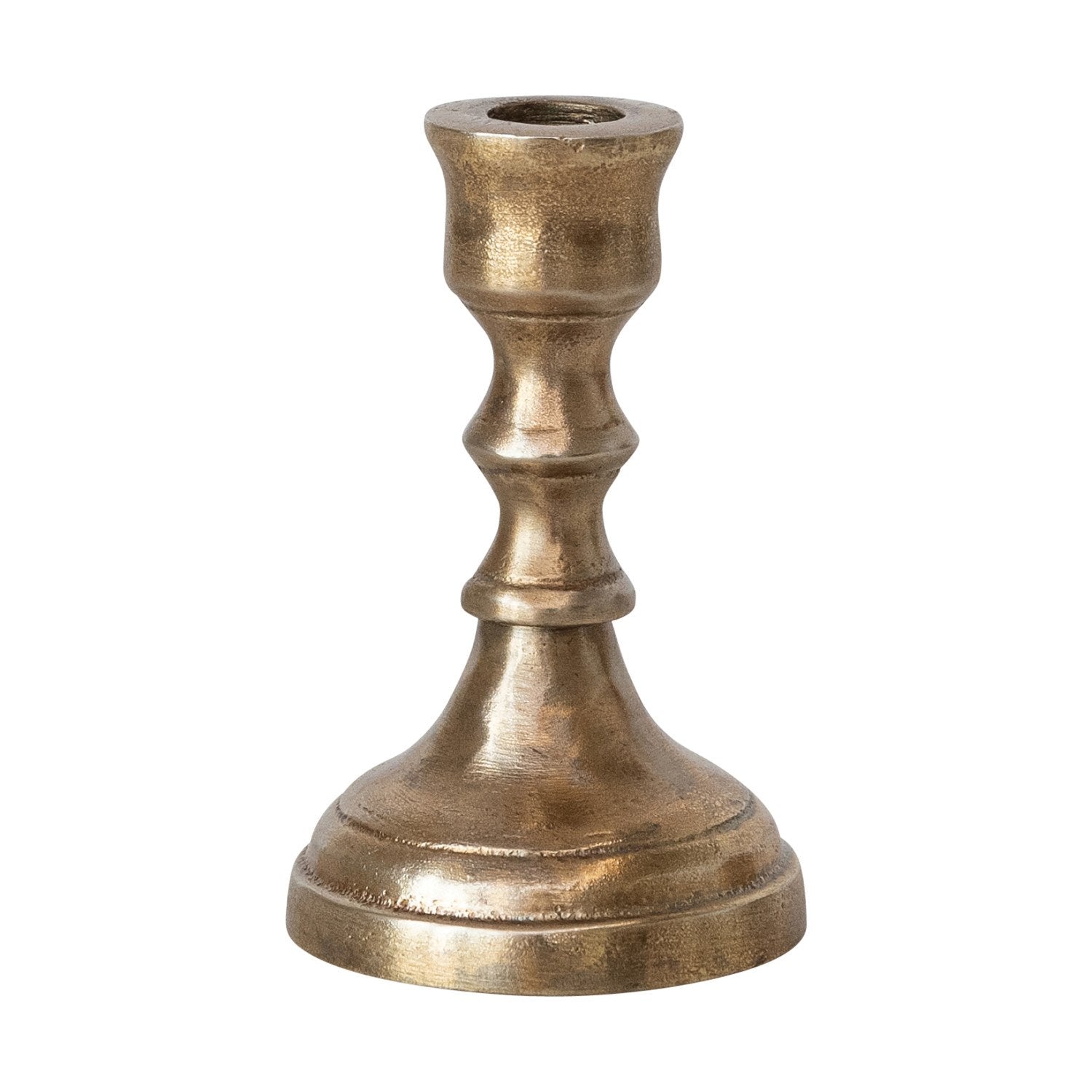 Bronze candle holder on a white background.