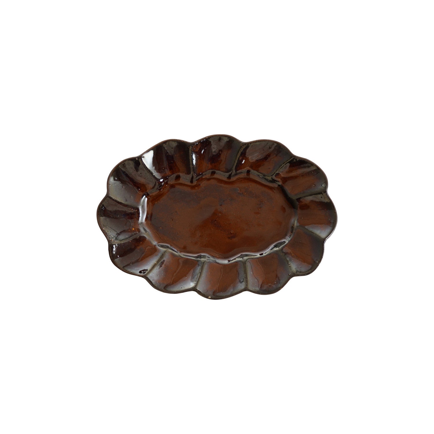 Brown Scalloped Plate