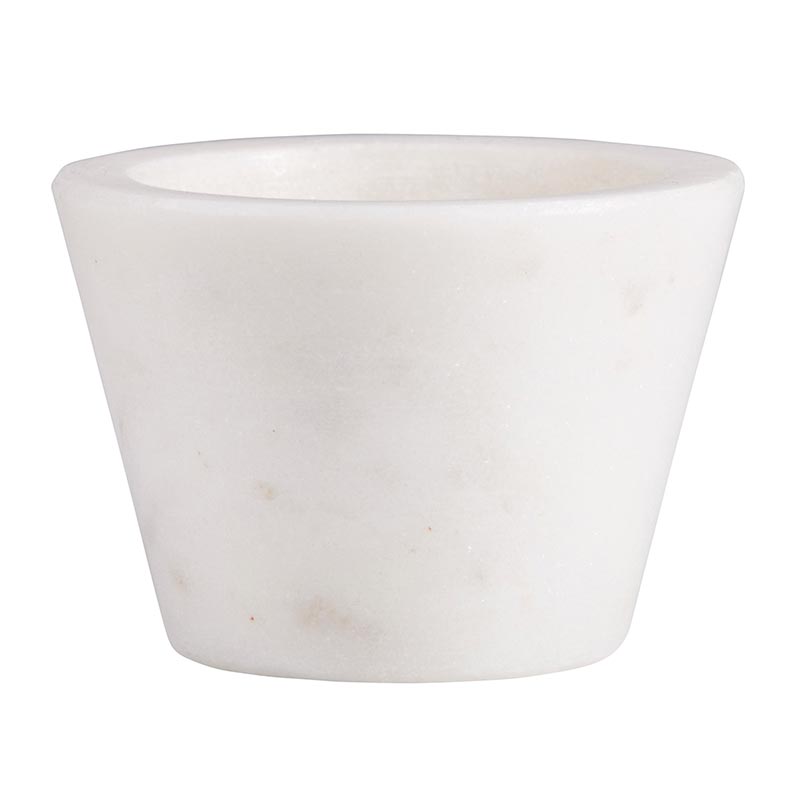 White marble pinch pot on a white background. 