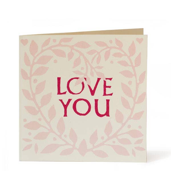 Love You Wreath Smaller Square Card