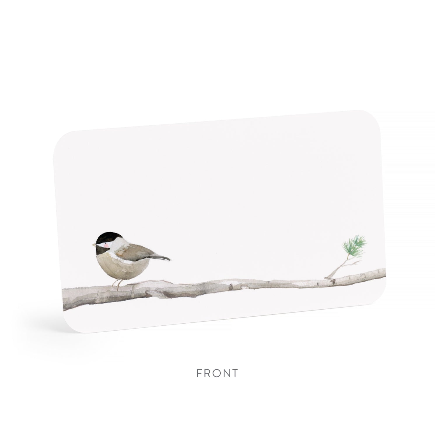 Bird perched on a branch with a white background.