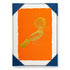 A boxed set of greeting cards with an orange background and a gold hoopoe bird illustration on the front. 