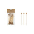 Packaged wooden skewers with star-shaped tips on a white background.