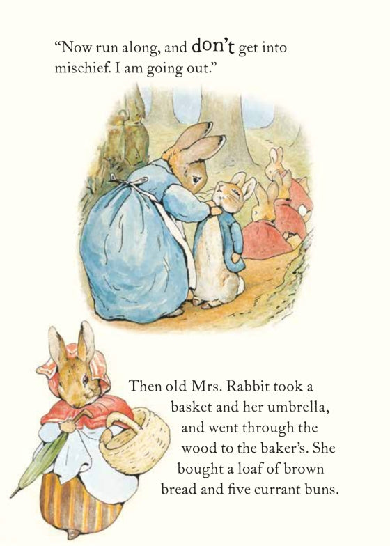 Illustration of rabbits with text from a children&