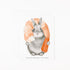 Greeting card with a graphite Bunny with hand painted shrimp. Text reads "You&