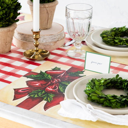 Table setting with Christmas Present Placemat