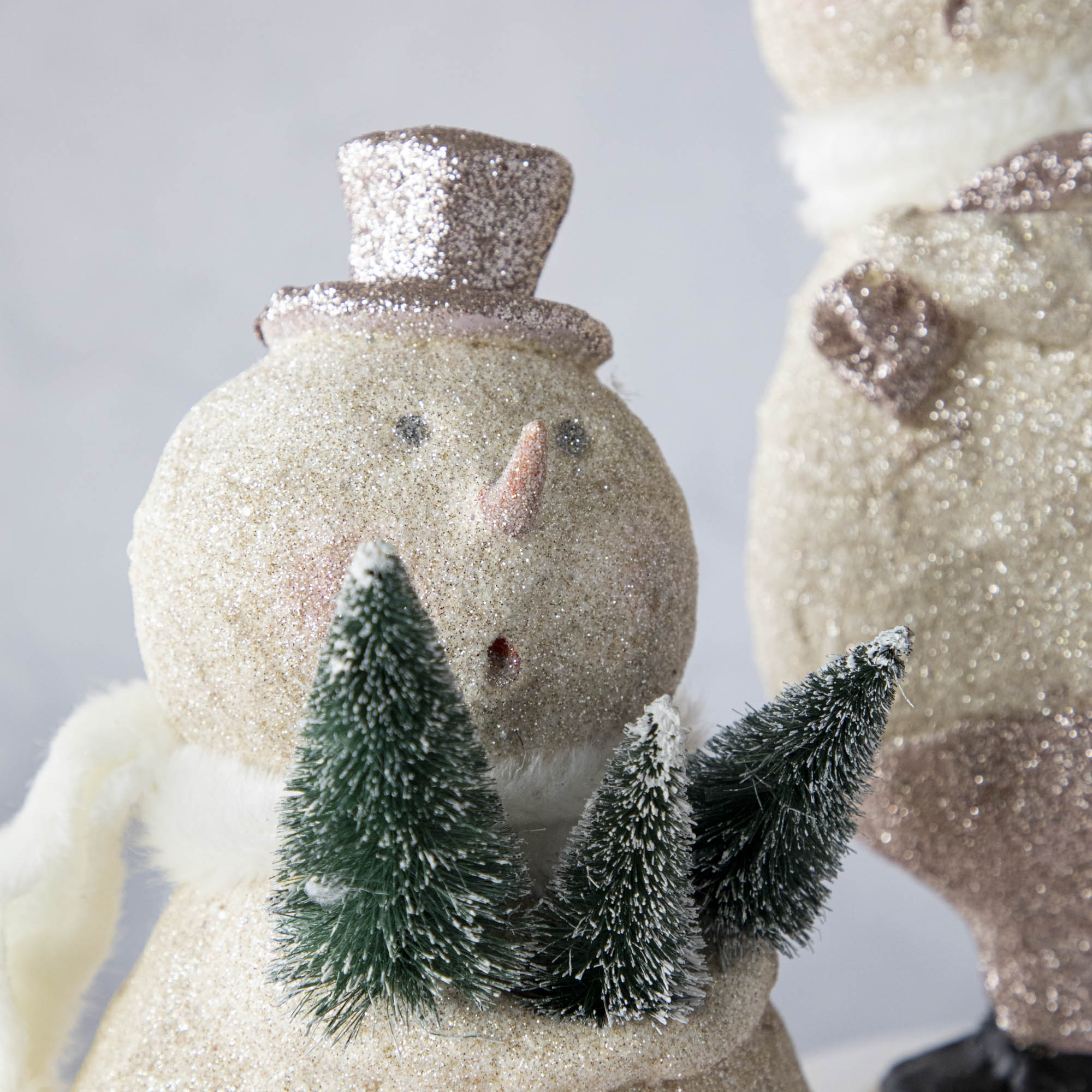 A close up of the Sparkle Snowman showing it&