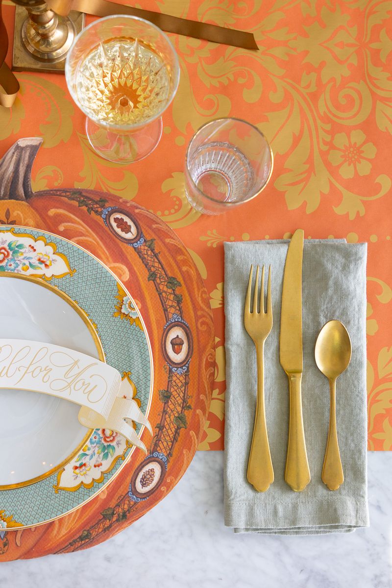 Orange Damask Runner