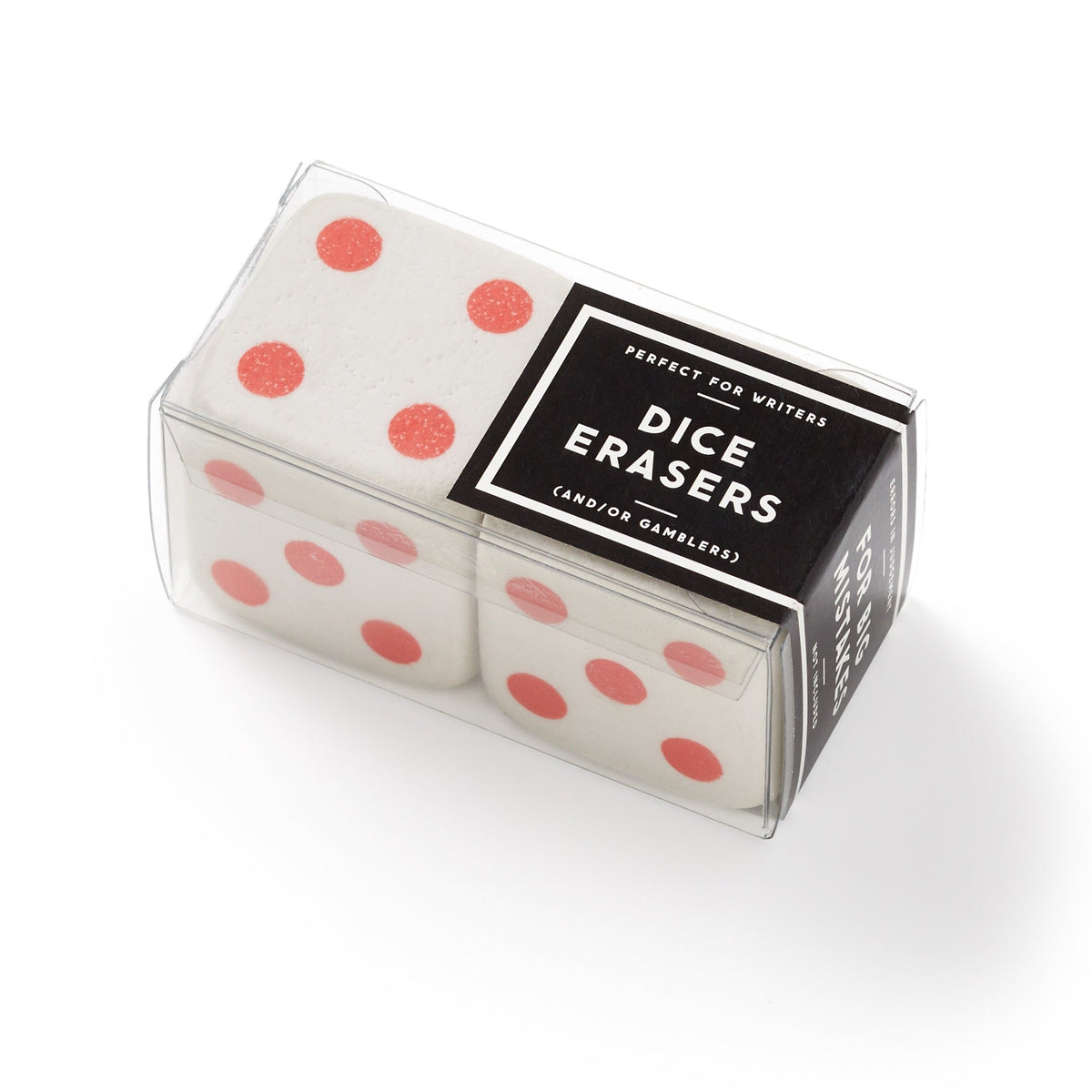 dice erasers in package