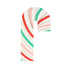 Candy cane shaped paper napkin with festive stripes