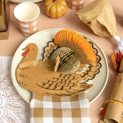 Set table with Turkey Place Card