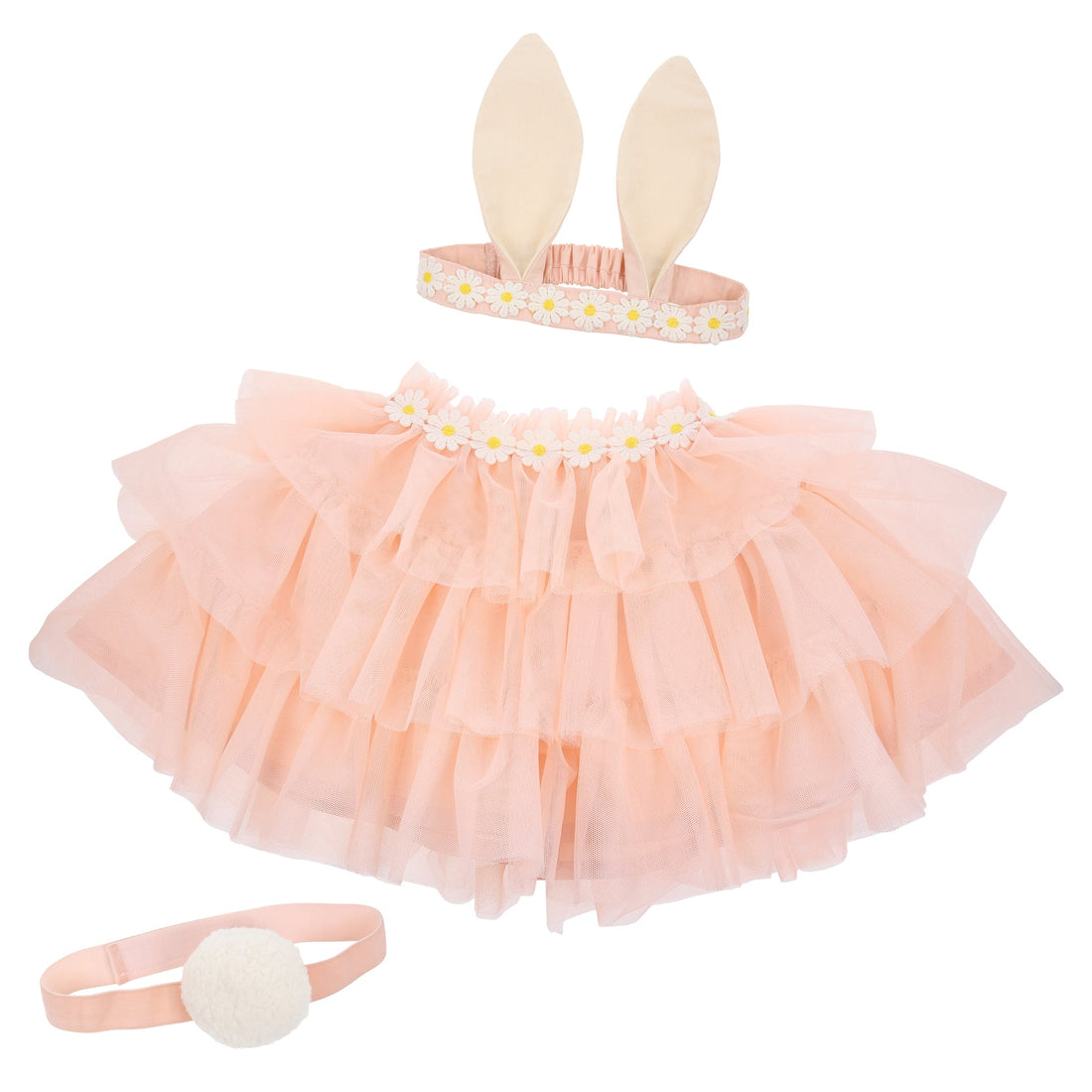 A Peach Tulle Bunny Costume with ears, perfect for Easter or Spring from Meri Meri.