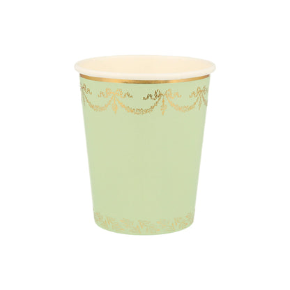 A Ladurée Paris cup with gold trim, made by Meri Meri.