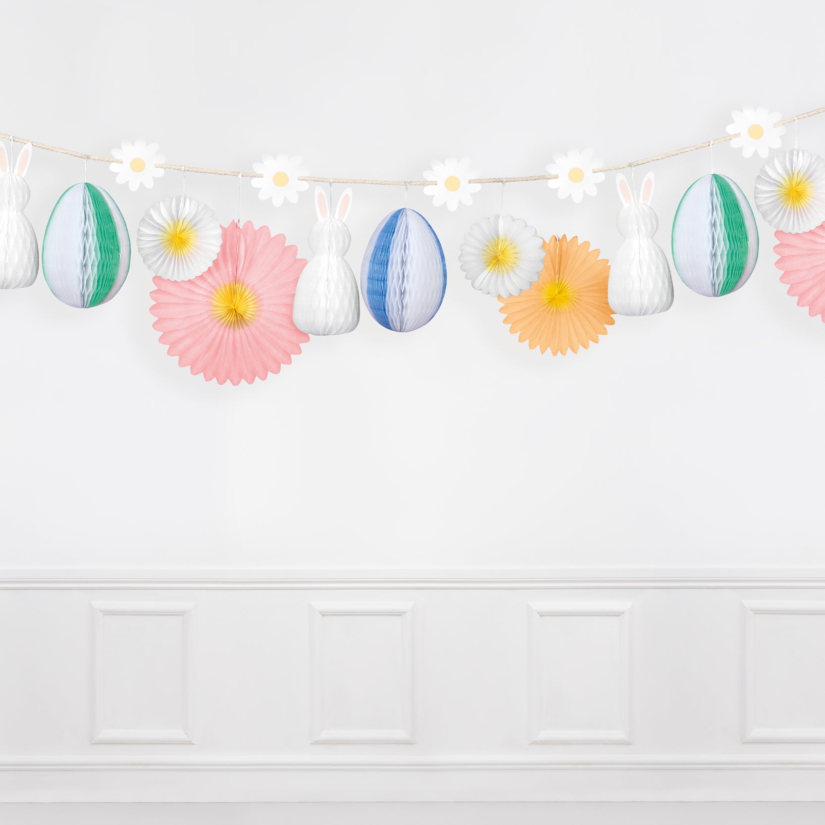 This Honey Easter Bunny Garland by Meri Meri is the perfect addition to your Easter party decorations.