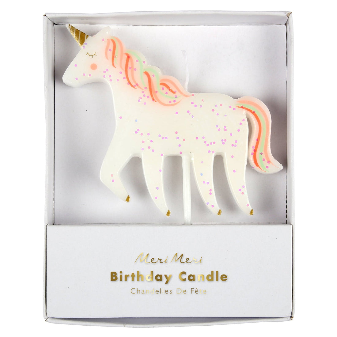 Unicorn Glitter Candle with Gold Foil