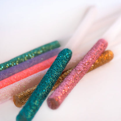 Multicolored Dipped Glitter Candles