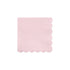 A Candy Pink Paper Napkin with a scallop edge on a white background by Meri Meri.
