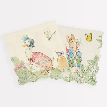 Set of 2 Peter Rabbit in The Garden napkins for party table by Meri Meri.